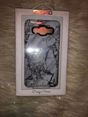 Funda Rígida Híbrida Serie Incipio Design para Galaxy On5 - Blanco Plata Mármol Foto 1 de 2