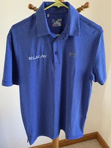 Under Armour Golf Polo Shirt - Men's Medium - Coral -Heat Gear Loose Fit     - Picture 1 of 3