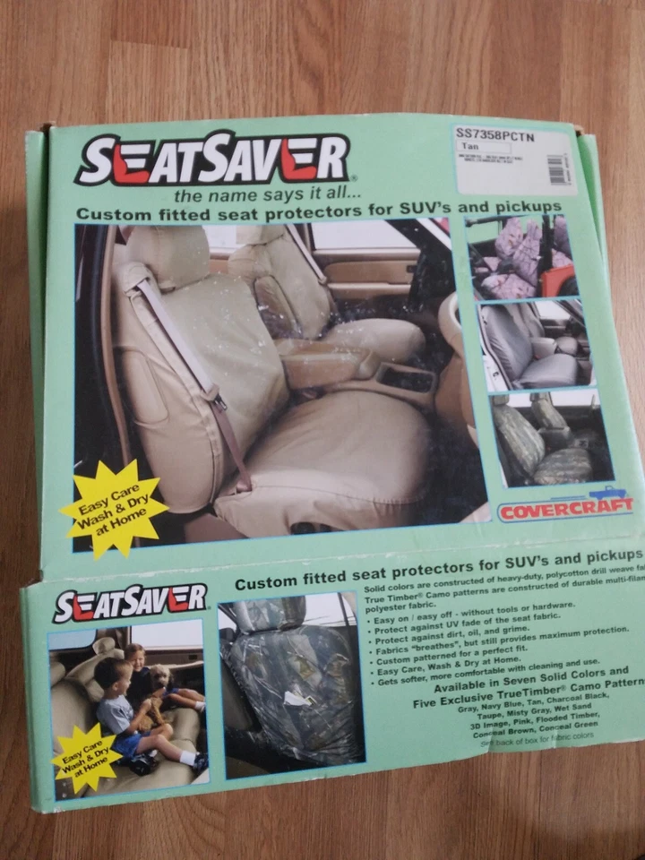Funda de asiento Seat Saver SS7358PCTN apta para SUV"S N PASTILLAS COLOR TOSTADO 2 FUNDAS DE ASIENTO TRASERO Foto 1 de 4