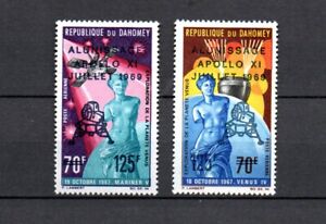 Dahomey 1969 set space/moon/apollo stamps (Michel 387/88) nice MNH