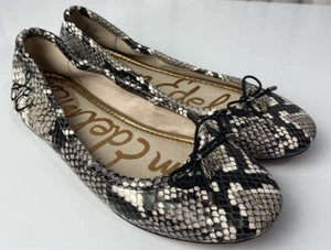 Sam Edelman Felicia Damenschuhe 5 M Schlangenleder Slipper Ballerinas Mob Wife - Bild 1 von 10