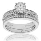 Vir Jewels 2/3 CT Diamond Bridal Set in Sterling Silver Size 7