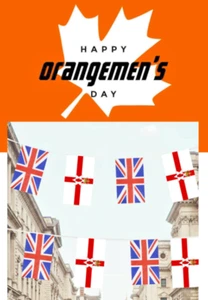 12th July 10 Metre 28 Flags Northern Ireland & Union Jack Fabric Bunting - Picture 1 of 10