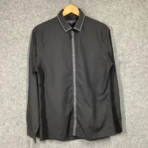Tailor & Cutter Slim Fit Black Long Sleeve Shirt Size 16 - Picture 1 of 8