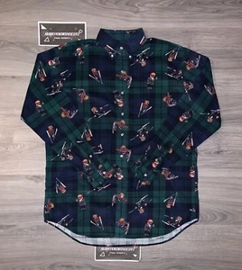 POLO RALPH LAUREN Men’s Big & Tall Plaid Polo Bear Corduroy Button-Down Shirt - Picture 1 of 11