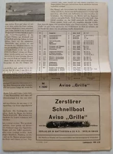 Verlag Dr.M.Matthiesen Baubrief Zerstörer Schnellboot Aviso Grille Gebraucht - Bild 1 von 3