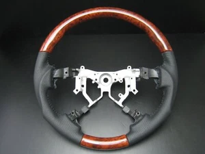 Toyota SEQUOIA 2007-2013 BURL wood Genuine LEATHER Black steering wheel-SPORTS - Picture 1 of 7
