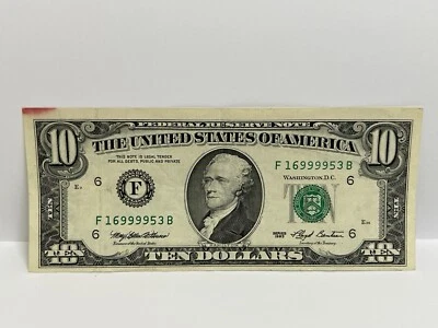 $10 Dollar Bill Note 1993 series Small face Atlanta F 16999953 B - Image 1 of 4