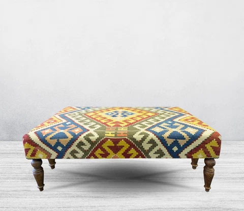 Kilim Covered Bench,Decorative Bench, Ottoman Bench, Footstool,Stool,Furniture Cover