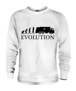 GARBAGE TRUCK EVOLUTION OF MAN UNISEX SWEATER TOP GIFT DRIVER RUBBISH - Picture 1 of 16