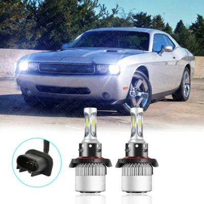H13 9008 LED Headlight Bulbs High&Low Beam 6000K for Dodge Challenger 2009-2014 - Image 1 of 4