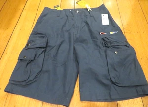 NUOVO Nautica Jeans Co NJC-99 cotone ricamato tasche cargo pantaloncini uomo 32 blu - Foto 1 di 19