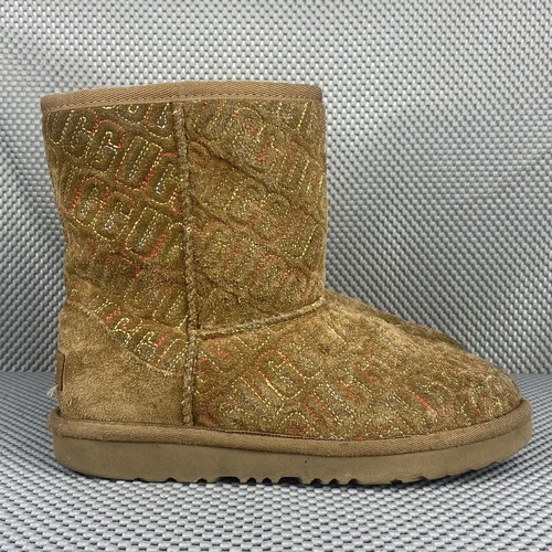 UGG Australia Classic II stivali con cucitura grafica ragazza taglia 2 marroni casual