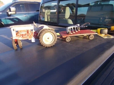 Played with Hubley Ford 901 ?  Farm Toy Tractor Wagon Cultivator  Implements - Image 1 of 4