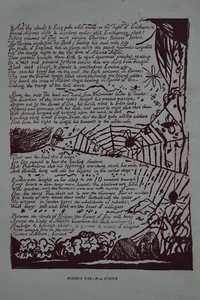 WILLIAM BLAKE SPIDERS WEB EUROPE ANTIQUE PRINT PUBLISHED 1863 SCARCE - Picture 1 of 1