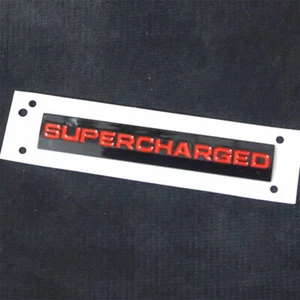 1x Red SUPERCHARGED Glossy Black Plastic Sticker Badge Emblem Decal Door Limited - Picture 1 of 19