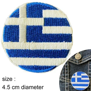 Greece flag iron on patch - Greek Hellenic Republic - Hellas Ελλάς iron-on flags - Picture 1 of 3