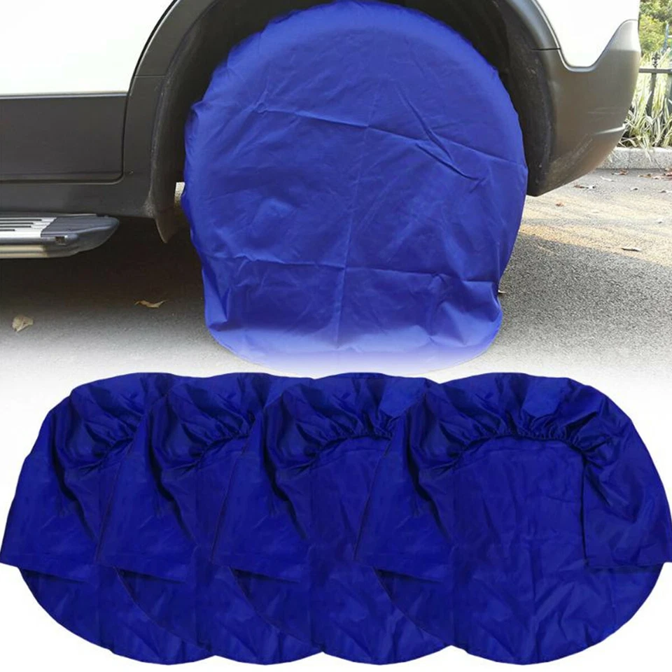 Wheel Tire Covers Sun Protector Oxford Cloth Dustproof For Car Trailer Camper - Image 1 of 4