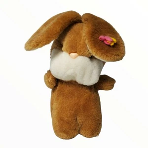 Peluche de Pascua vintage 1980 Bunny Rabbit Gund marrón gris primavera 13" - Imagen 1 de 9