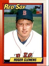1990 Topps Baseball Cards Roger Clemens Boston Red Sox #245