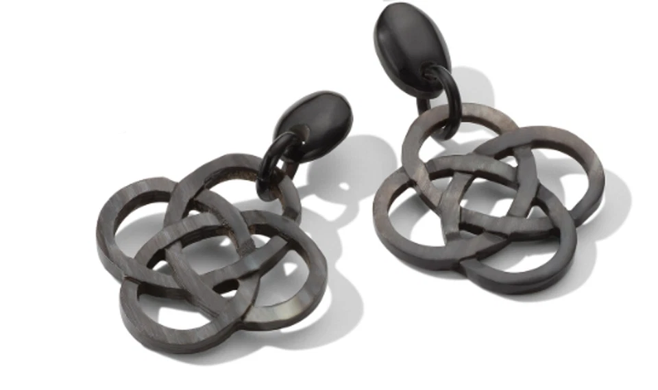 Brighton INTERLOK HORN Buffalo Black Post Earrings JA9331