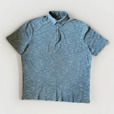 Paul Fredrick Short Sleeve Knit Polo Shirt Men's Size XL Black/White 100% Cotton - Image 1 of 4