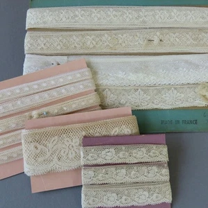 Lot Antique Creamy French LACE Trims Valenciennes 32+ Yards * 3/8" - 1.5" Wide - Picture 1 of 5