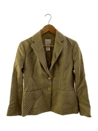 CELINE Giacca su misura 2B Blouson Formale Business 40 Cotone Beige Made in France