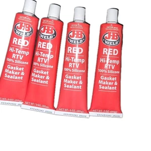 4 x Tubes JB Weld Red Hi- Temp RTV Silicone Sealant - 3 Oz. x 4 = 12Oz - Bild 1 von 2