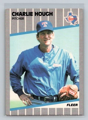 1989 Fleer #522 Charlie Hough Texas Rangers Baseball Card - Image 1 of 2