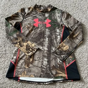 Youth RealTree Under Armour  Camouflage Long Sleeve Shirt Size XL Cold Gear - Picture 1 of 3
