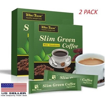 Delgado Café Verde Ganoderma Control de Pérdida de Peso Té Desintoxicación - Vendedor de EE. UU. (Paquete de 2) Foto 1 de 4