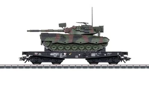 Scala H0 Märklin 48878 carro pianale pesante Rlmmps 650 Leopard 1A1 DB nuovo imballo originale - Foto 1 di 2
