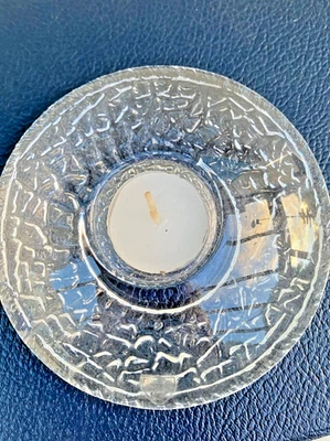 NUEVO CON ETIQUETAS PLATILLO VOLADOR ORREFORS ESCANDINAVO PLOMO ARTE CRISTAL SOPORTE DE LUZ DE TÉ Foto 1 de 4