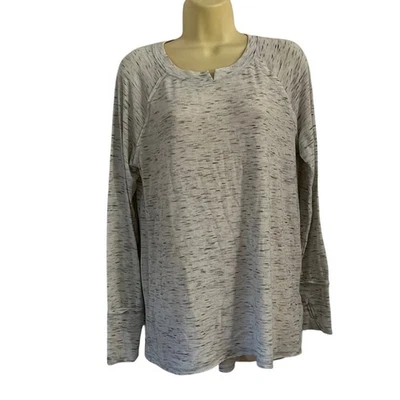 Spring + Mercer Space Dye Tee Size M Heather Gray Long Sleeve Tee Tunic - Image 1 of 4