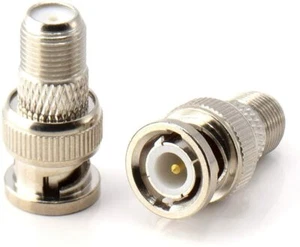 RF Coaxial Adapter, Conveter | F-Type Female to BNC Male Connector - 100 Pack - Picture 1 of 9