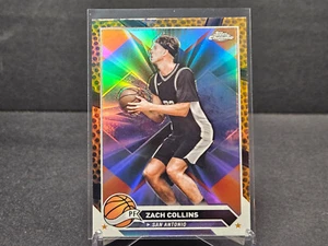 2023-24 Topps Chrome ZACH COLLINS ARANCIONE RIFRATTORE BASKET #65 speroni - Foto 1 di 1