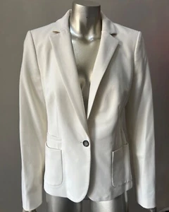 Cappotto giacca bianca Blazer Singolo Bottone Carriera Work Off M - Foto 1 di 5