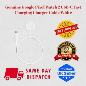 Genuine Google Pixel Watch 2 USB C Fast Charging Charger Cable only - White UK - Afbeelding 1 van 2