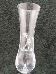 Vintage Clear Crystal Cut & Etched  8" champagne CUP w/ Golf player - Picture 1 of 4