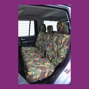 Fundas de asiento traseras 3 individuales camufladas DPM verdes impermeables Land Rover Discovery 3 4 - Imagen 1 de 4