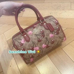 NWT COACH Rowan Satchel Bag In Signature Canvas With Cherry Print CY692 - Picture 1 of 10