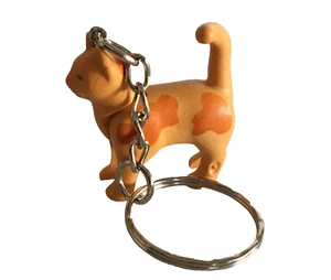 Playmobil Cat  Orange  green eyes Cat Keychain - 114 - Picture 1 of 3