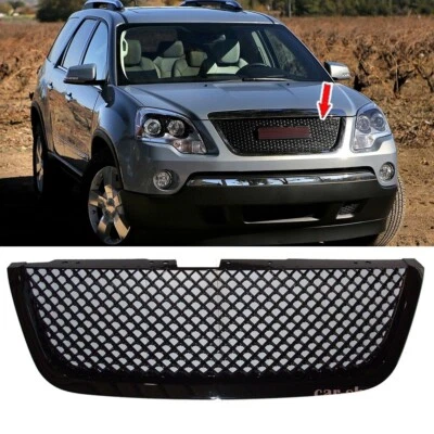 Fits for 2007-2009 GMC Acadia Front Bumper Grille Grill Shiny Black B Look - Image 1 of 4