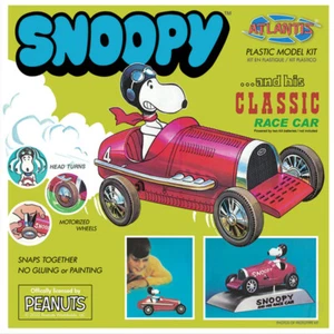 Atlantis Models Snoopy und sein Rennwagen Plastik Modellbausatz - Bild 1 von 1