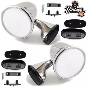 Classic Mini MG Triumph Ford Bullet Torpedo Chrome Adjustable Door Mirrors Pair - Picture 1 of 1
