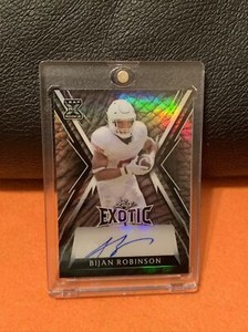 2023 LEAF EXOTIC FOOTBALL BIJAN ROBINSON XRC PRIZM REFRACTOR AUTO SP#/10 FALCONS