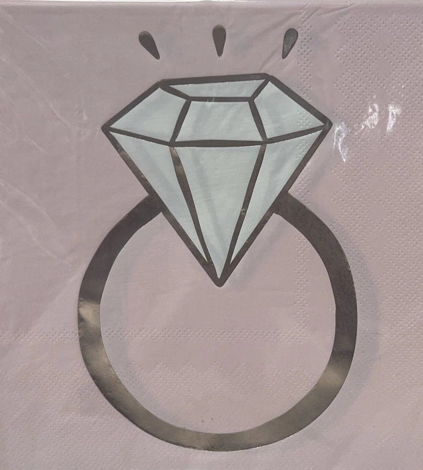 Servilletas de almuerzo con anillo de diamantes y rubor de oro rosa de 16 quilates Foto 1 de 2