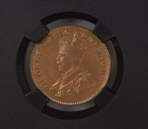 1936 B KG V British India 1/4 Anna Black Core - NGC Graded MS 67 RB - Picture 1 of 4