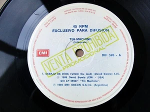 TIN MACHINE DAVID BOWIE 45 PROMO SOUTHAMERICA 7" ED. 1987 Split Great White - Picture 1 of 3